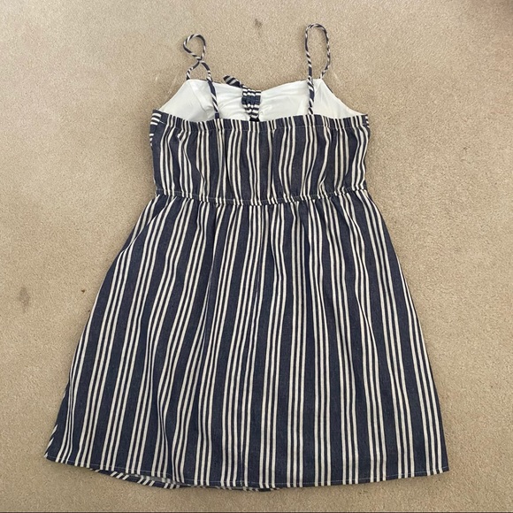 Blue and White Striped Mini Dress - Picture 2 of 4
